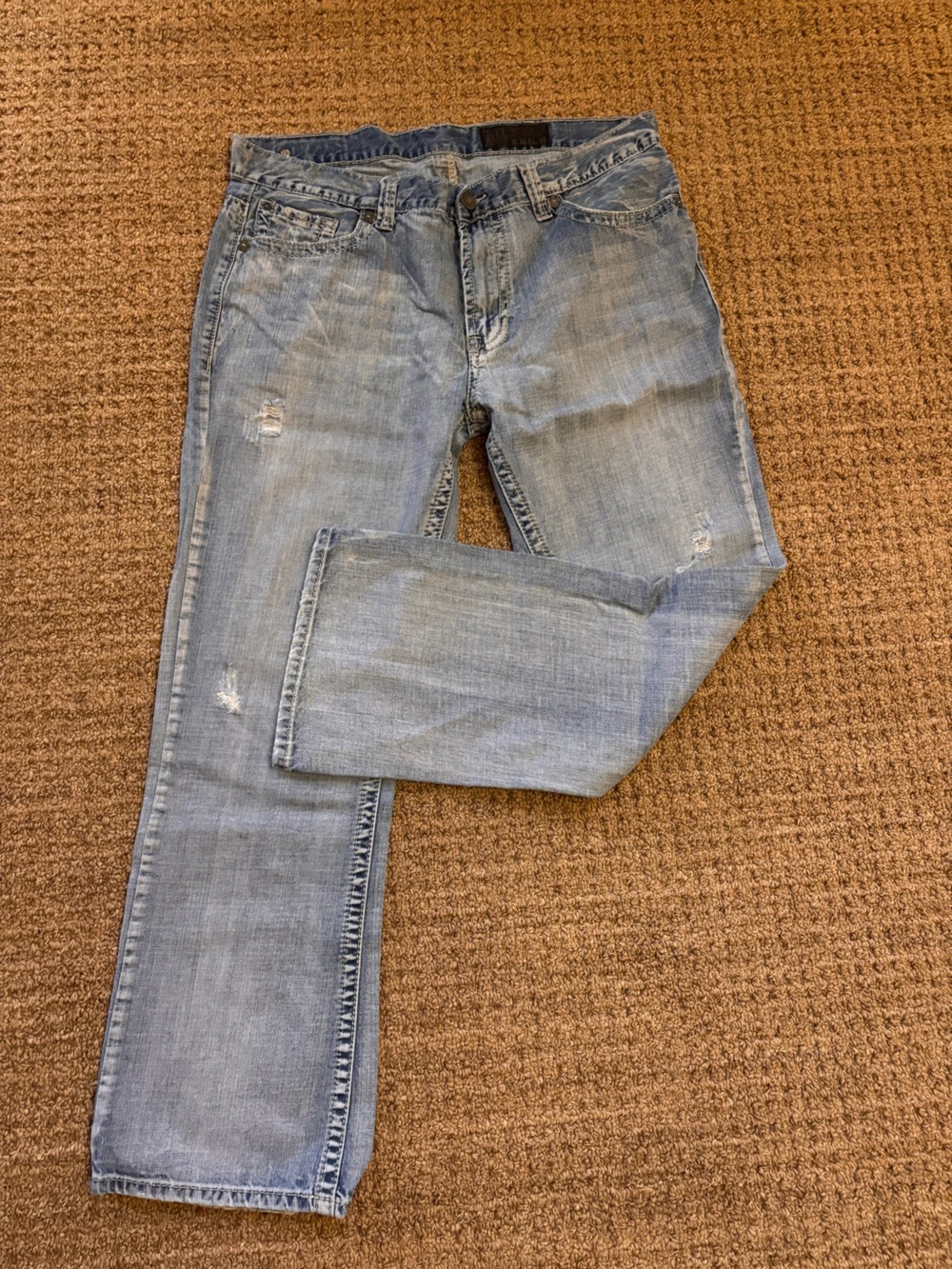 Light Blue Distressed Men's Jeans